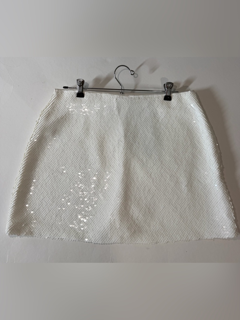 Abercrombie & Fitch White Sequin Mini Skirt